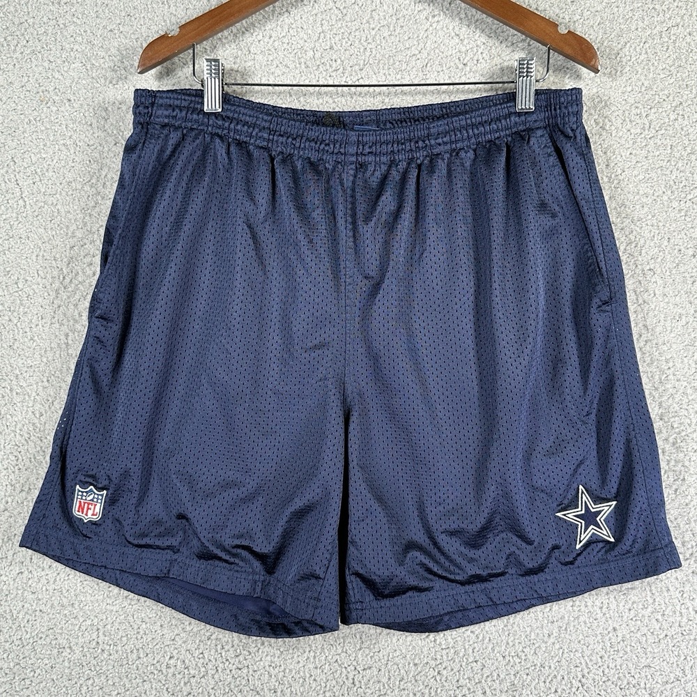 Vintage Reebok Mens XL Distressed Dallas Cowboys Football Mesh Shorts Blue - Picture 1 of 13